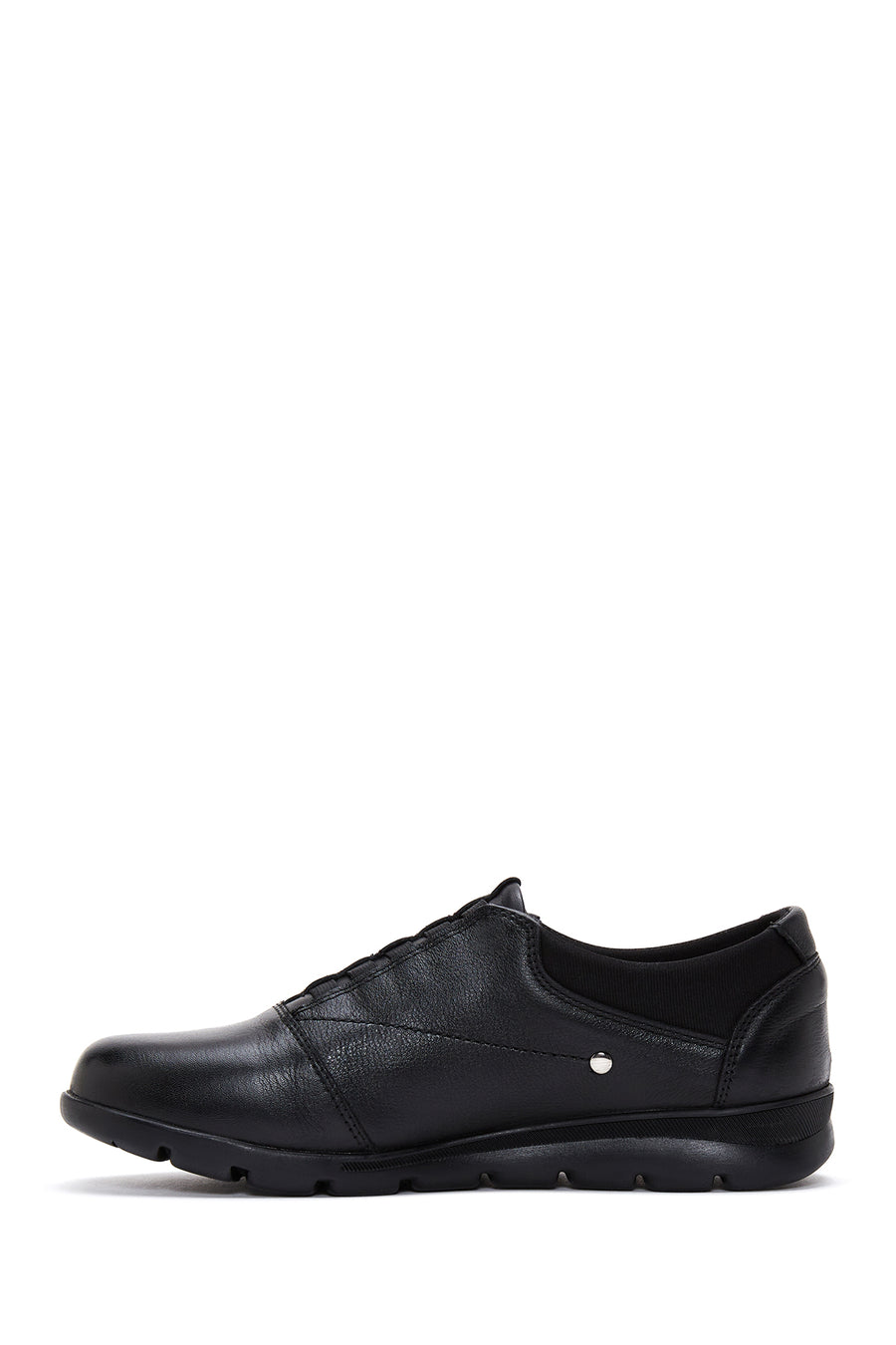 Women's Black Leather Casual Shoes