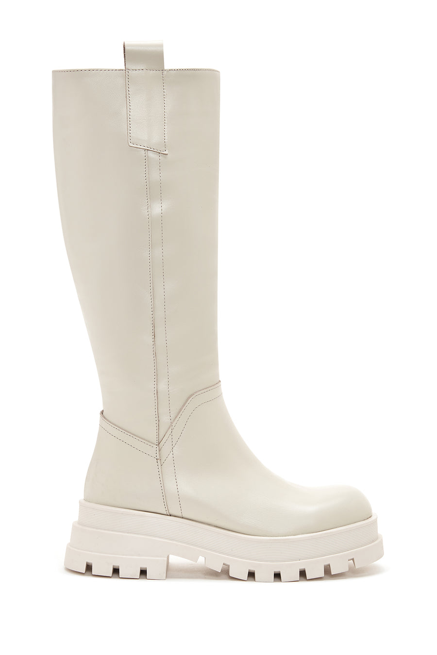 Women's Beige Leather Zippered Thick Soled Boots 22WFD184318 | Derimod