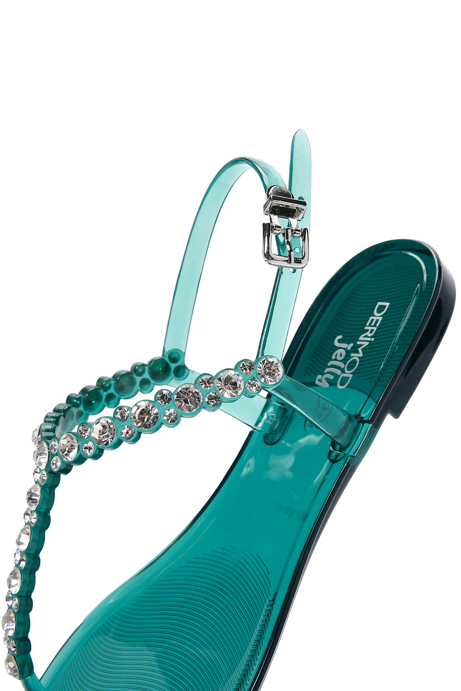 Women's Blue Ankle Strap Stone Flip Flops Sandals