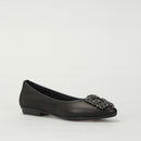 Stoned Women's Leather Ballerinas | Derimod