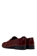 Woman Burgundy Leather Masculine Loafer | Derimod