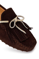 Woman Brown Tassel Suede Loafer | Derimod