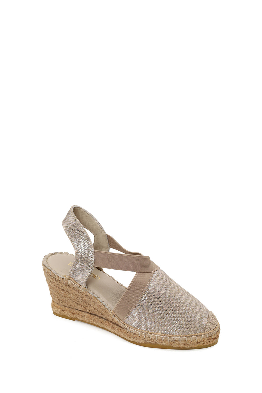 Woman Beige Shiny Wedge-heeled Espadrilles
