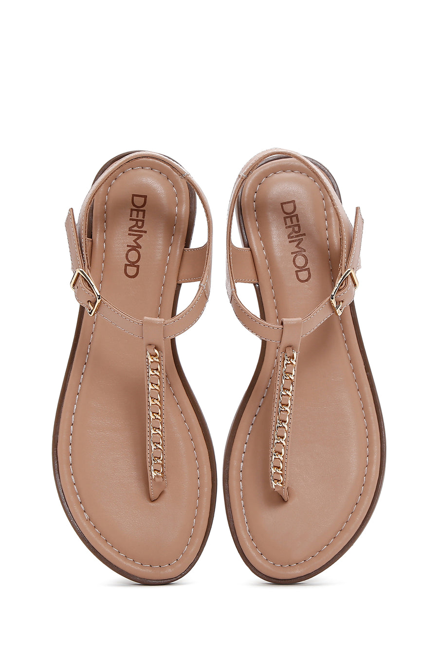Women's Beige Leather Sandals