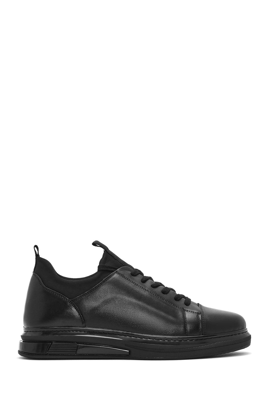 Erkek Siyah Bağcıklı Deri Sneaker 25SFD631418 | Derimod