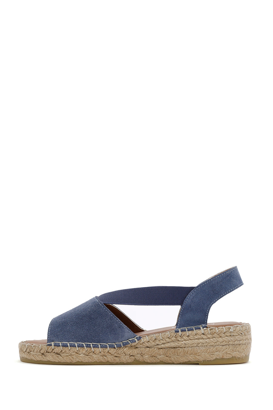 Women's Navy Blue Suede Leather Espadrille Sandals