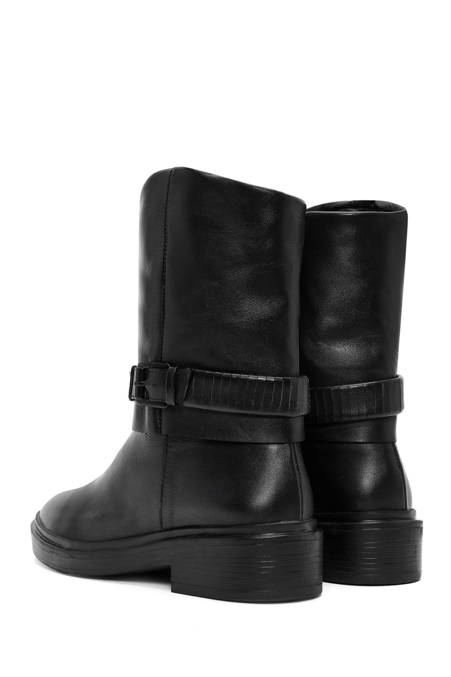 
Women's Black Buckle Detailed Leather Boot
