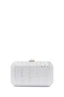 Woman Beige Long Chain Strap Patterned Clutch Bag | Derimod