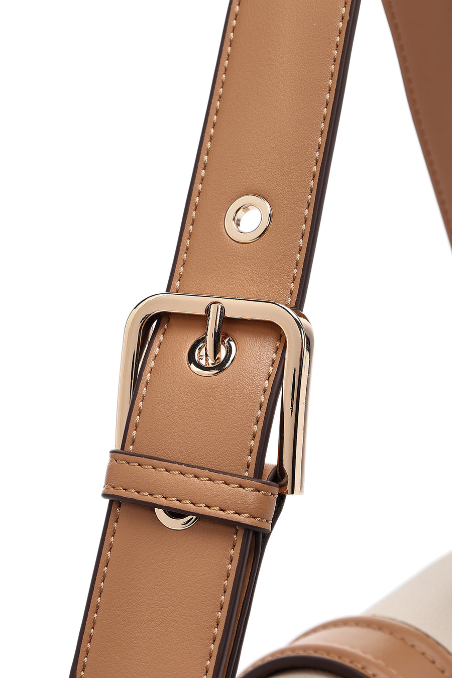 Women's Beige Buckle Detailed Shoulder Bag