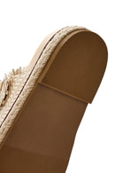 Women's Beige Thick Soled Metallic Slippers | Derimod