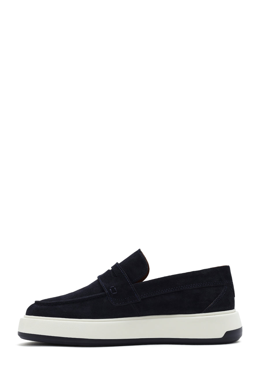 Erkek Lacivert Süet Deri Casual Loafer