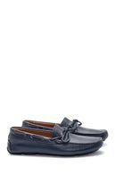 Men's Navy Blue Leather Casual Loafer | Derimod