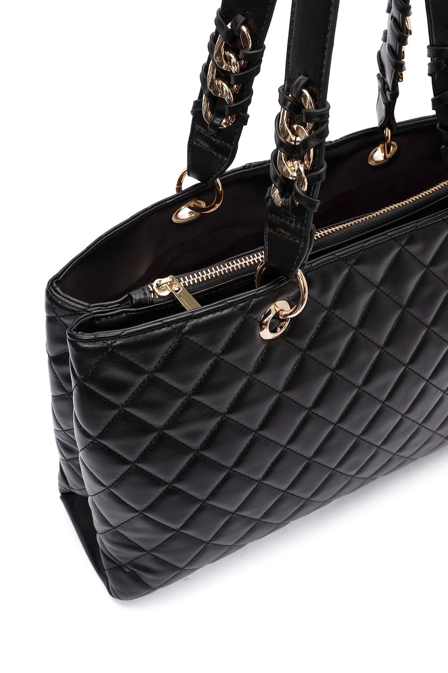 Women's Black Quilted Shoulder Bag