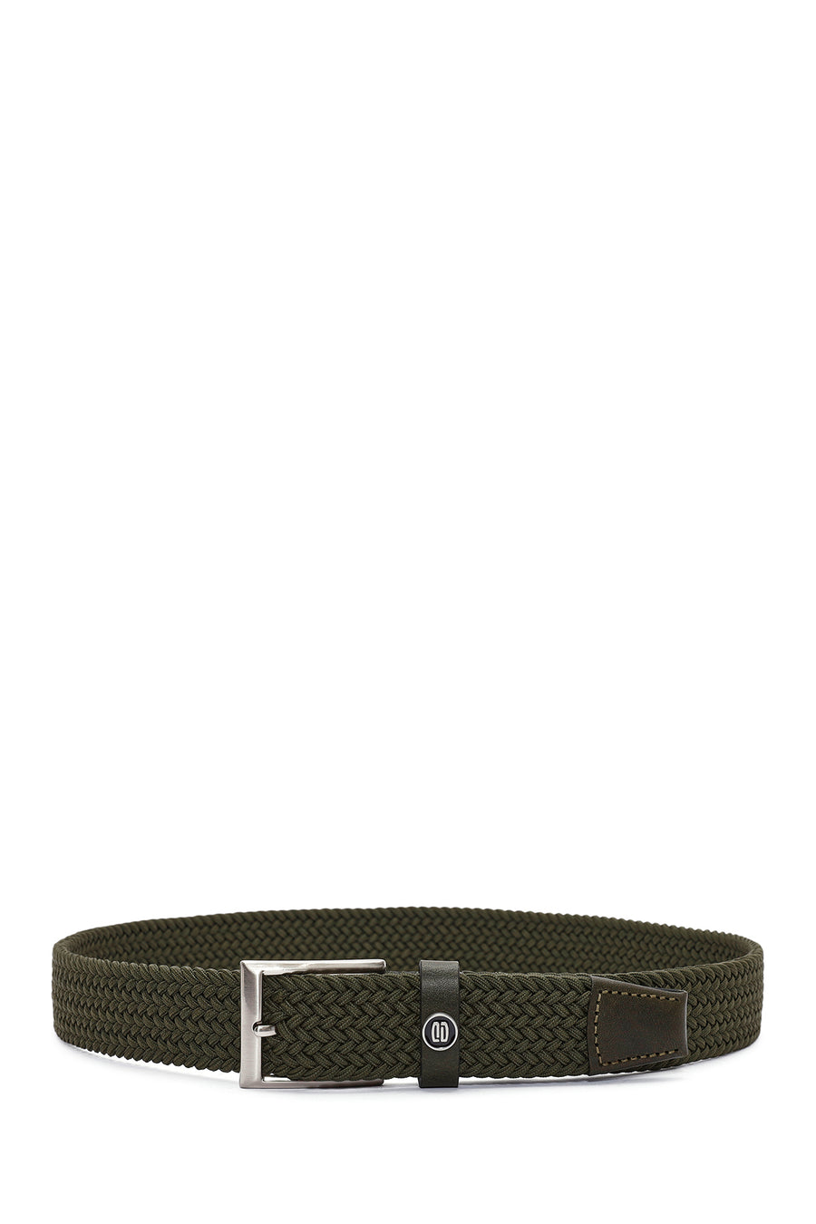 Men's Green Braided Leather Belt
