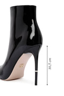 Women's Black Zippered Thin Heel Patent Leather Boots | Derimod