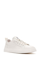 Men's White Lace-up Leather Sneaker | Derimod