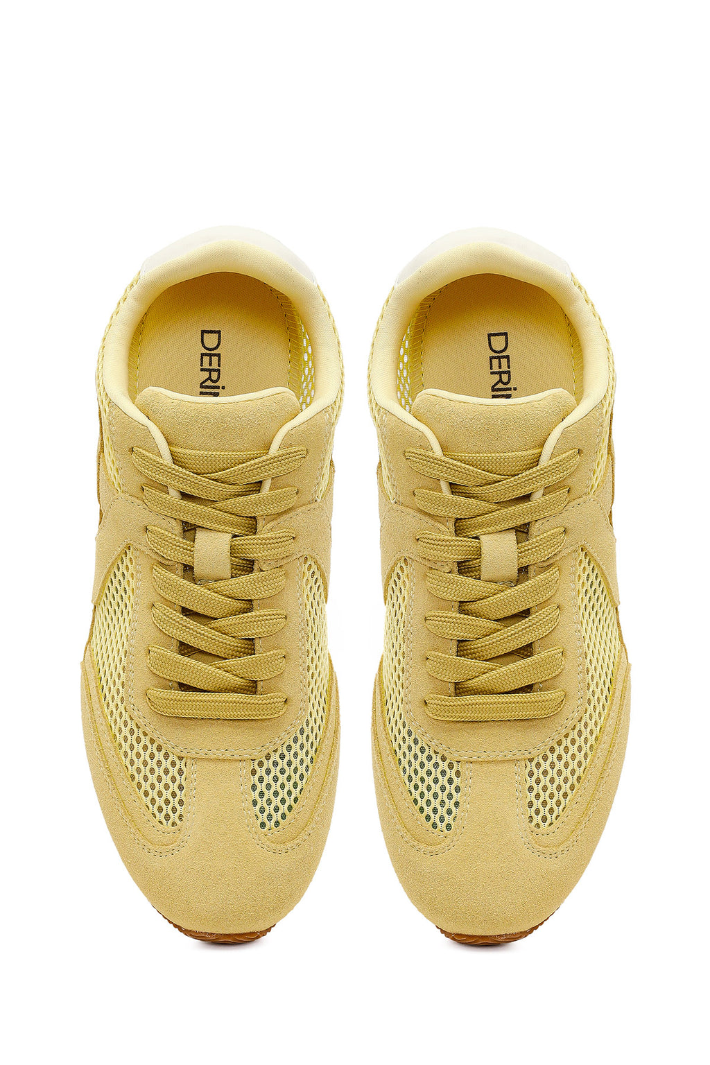 Kadın Sarı Bağcıklı Süet Deri Sneaker