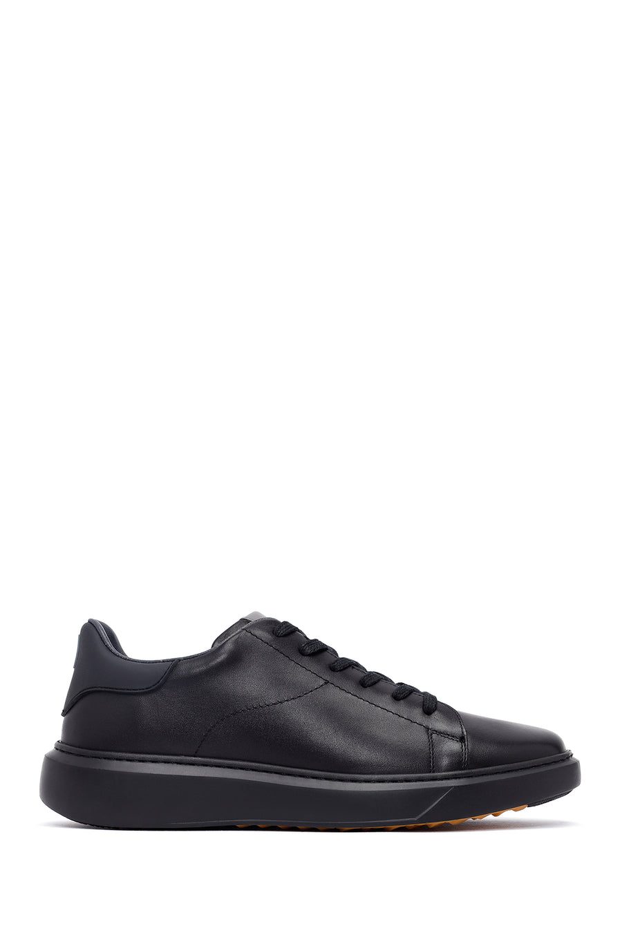 Erkek Siyah Bağcıklı Kalın Tabanlı Deri Sneaker 25WFD685318 | Derimod