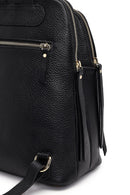 Women's Black Leather Backpack | Derimod