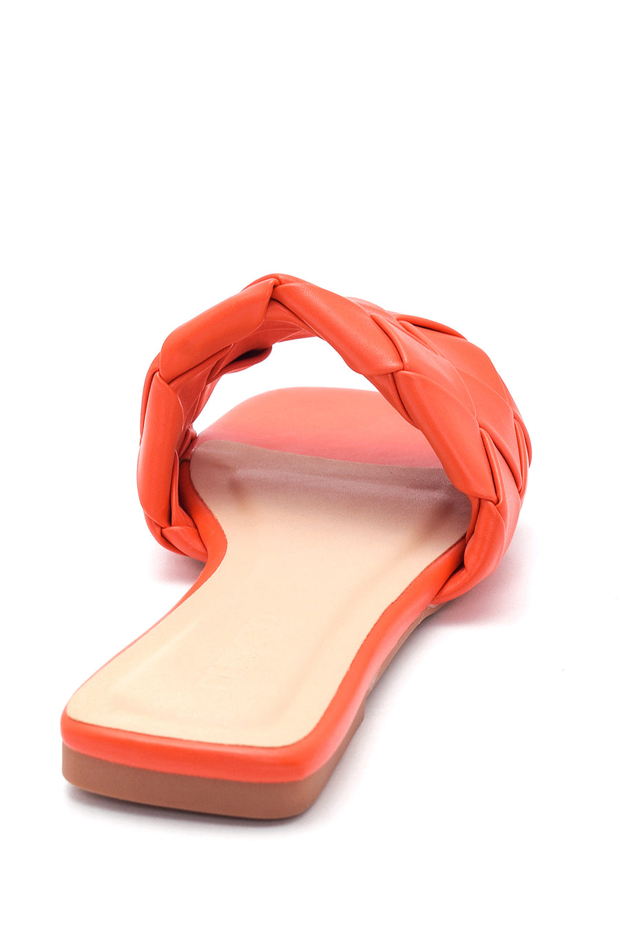 Women's Red Braided Flat Slippers