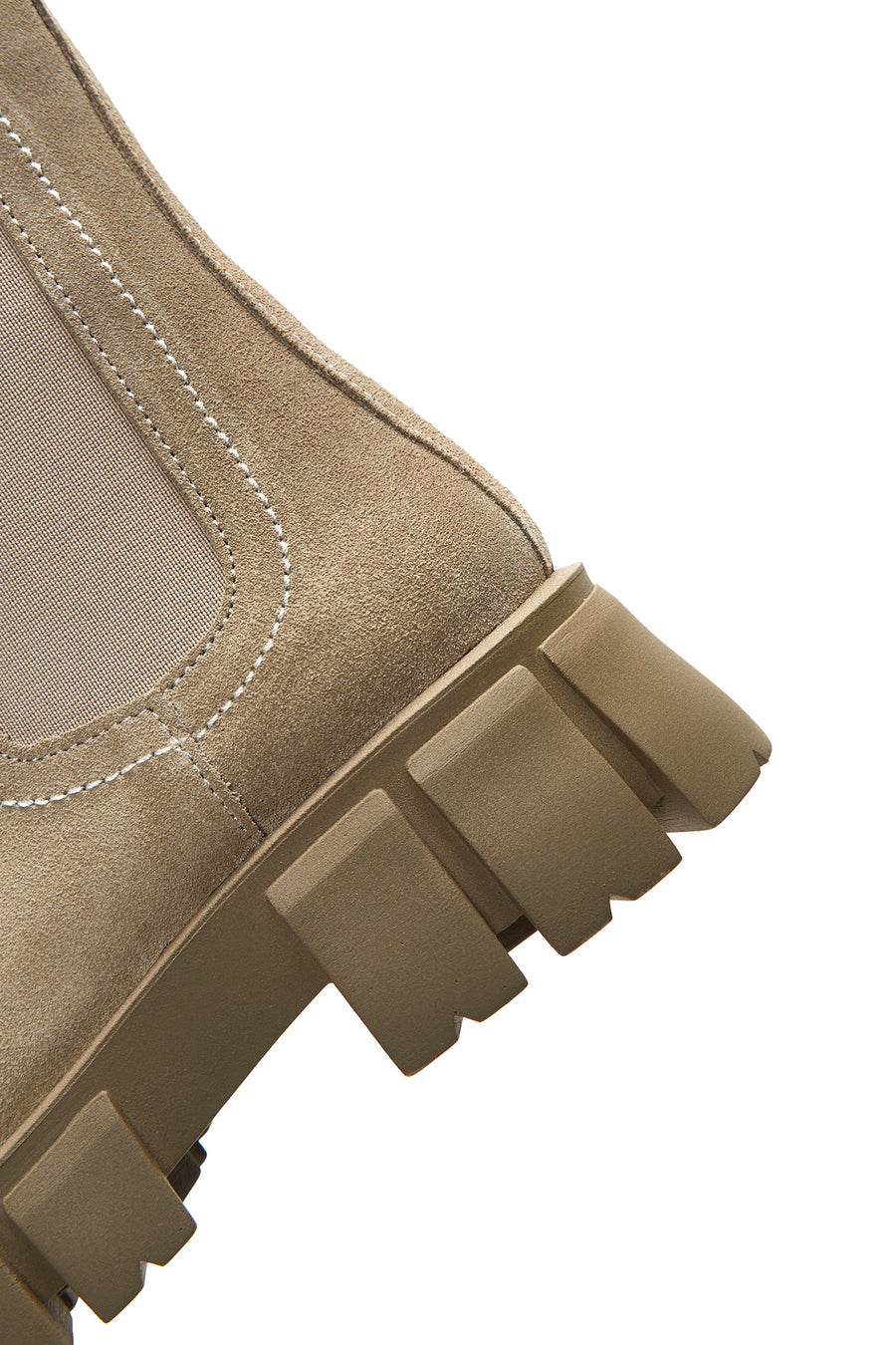 Women's Beige Suede Leather Chelsea Boots
