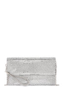 Woman Silver Chain-Strap Embellished Evening Bag | Derimod