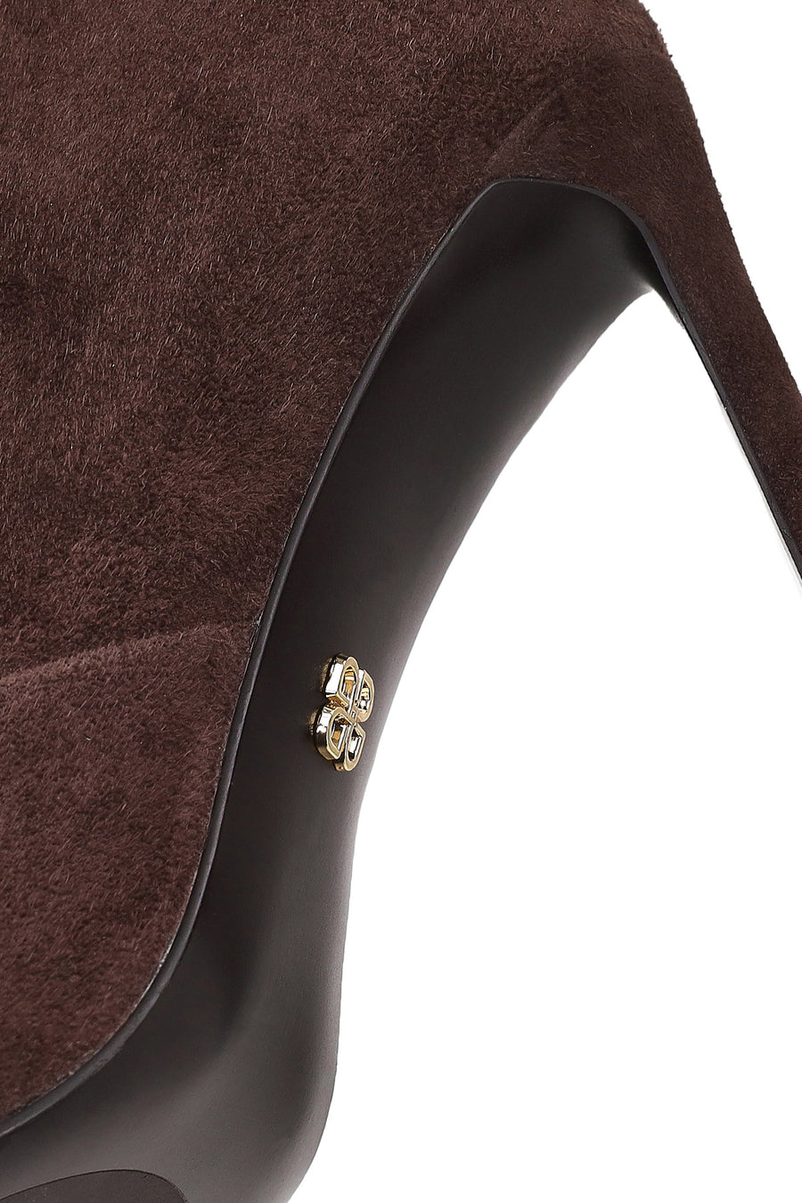 Woman Brown Short Thin-Heeled Suede Short Boots