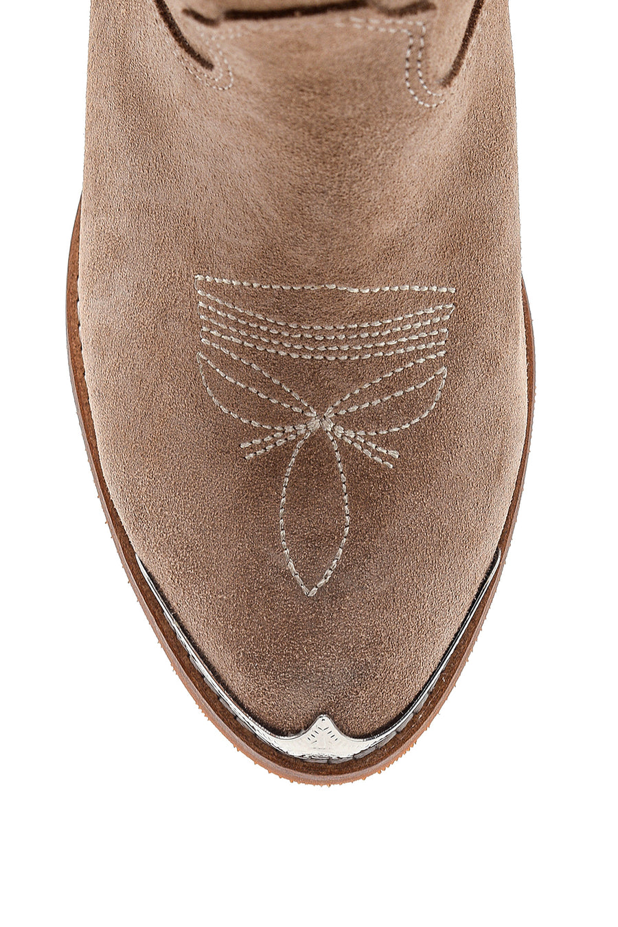 Women's Suede Leather Heeled Cowboy Boots