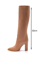 Women's Leather Chain Heeled Boots | Derimod
