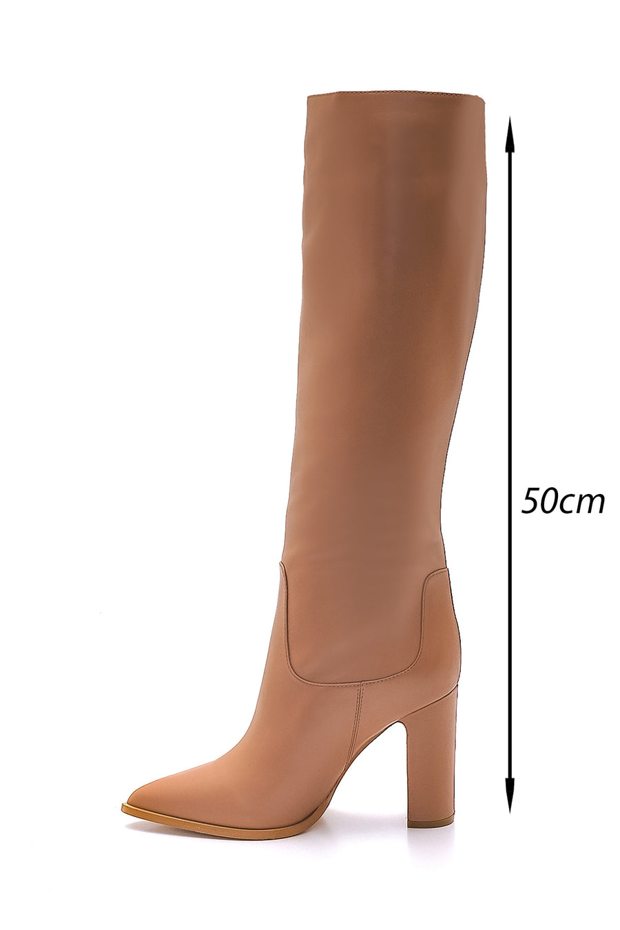 Women's Leather Chain Heeled Boots