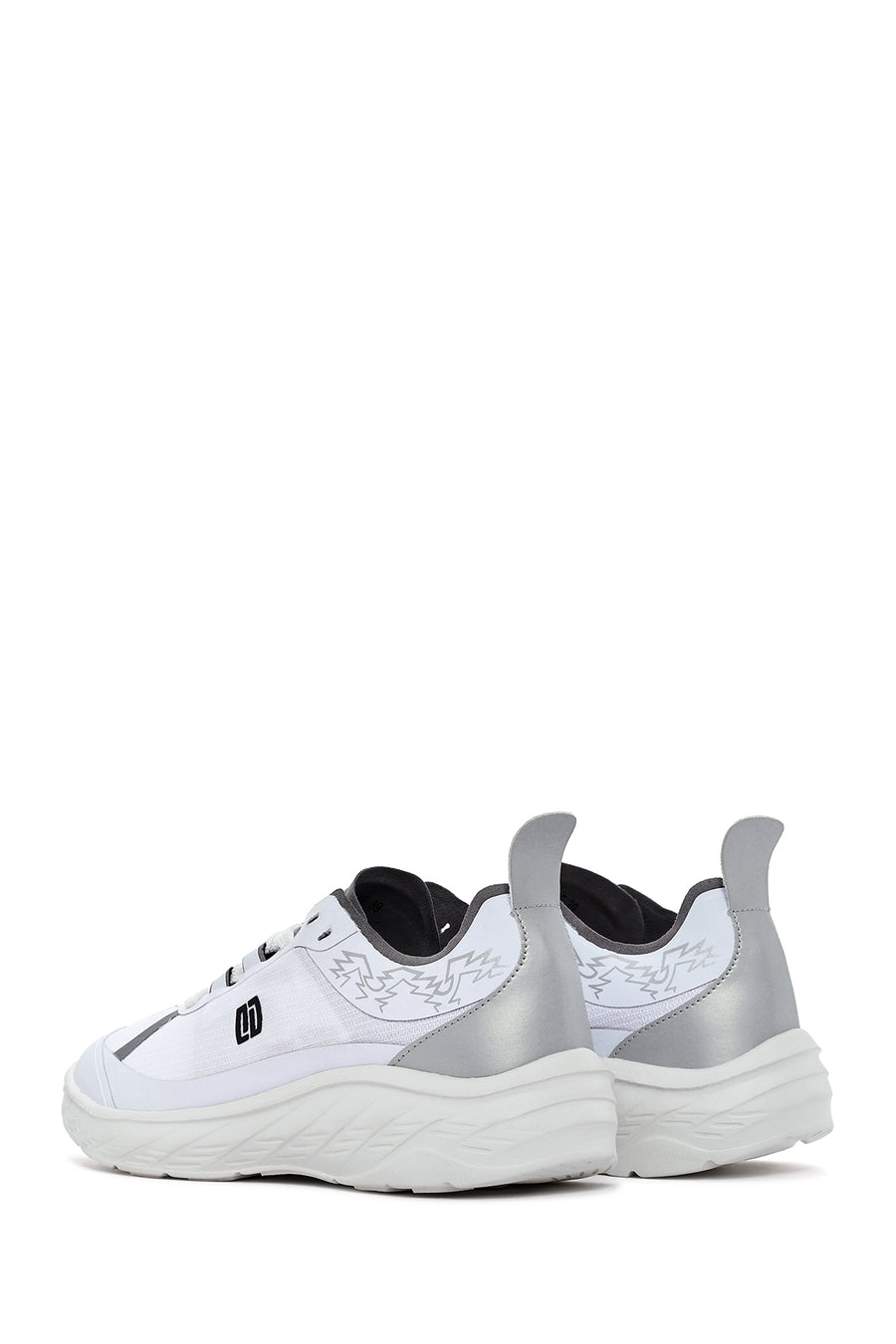 Women's White Lace-Up Thick Soled Sneaker