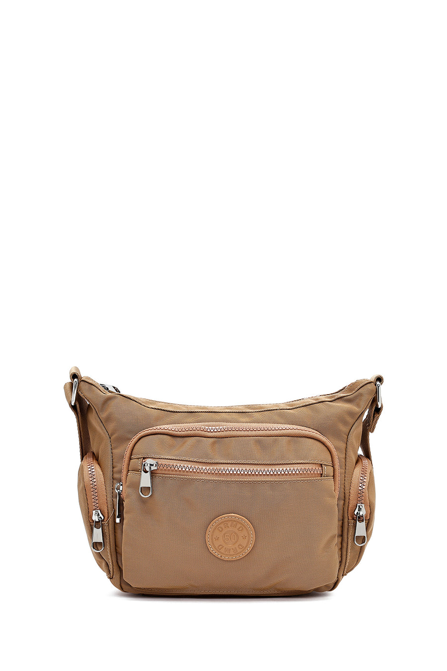 Women's Beige Fabric Crossbody Bag