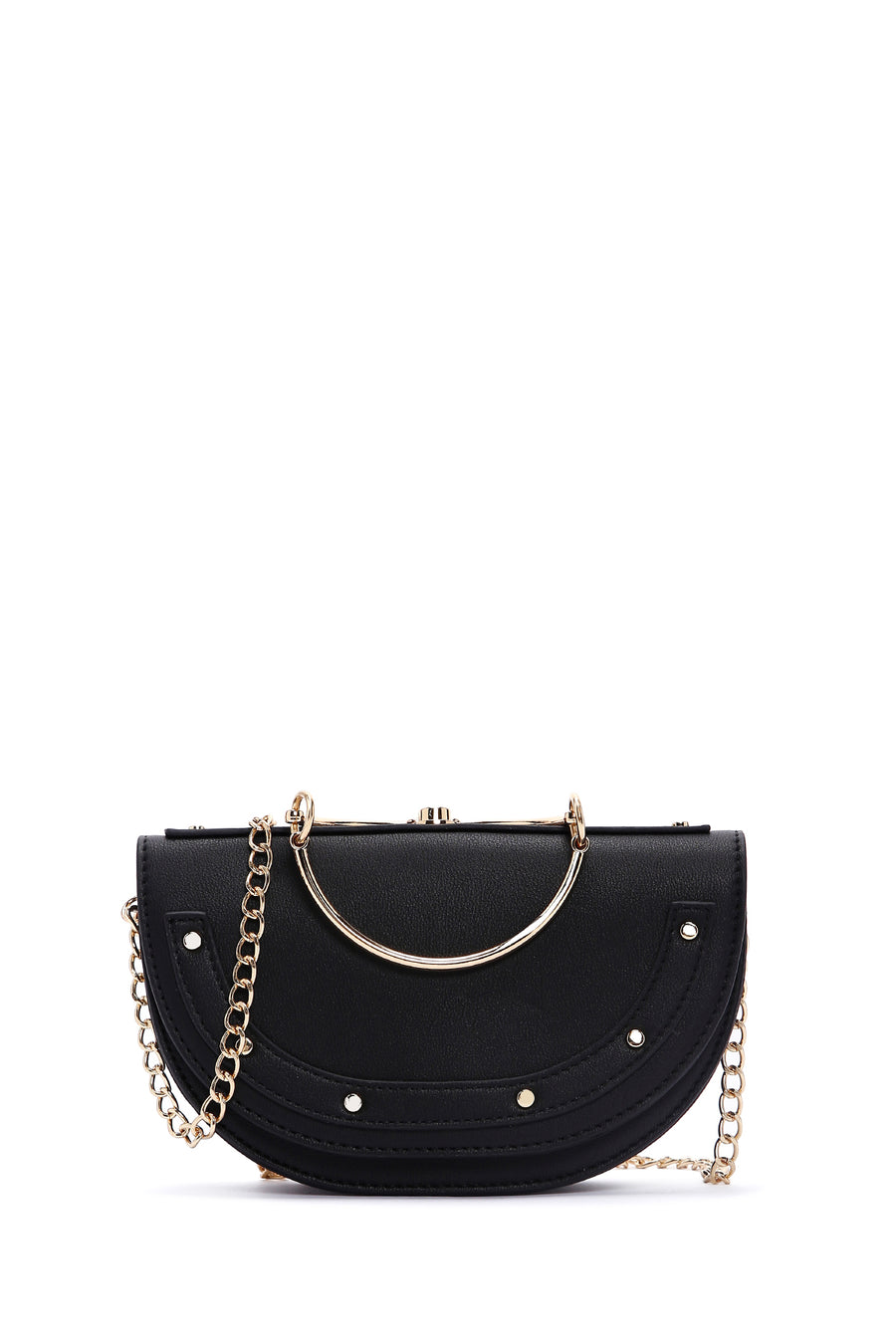 Women's Black Long Chain Strap Mini Evening Clutch Bag 25SBD290518 | Derimod