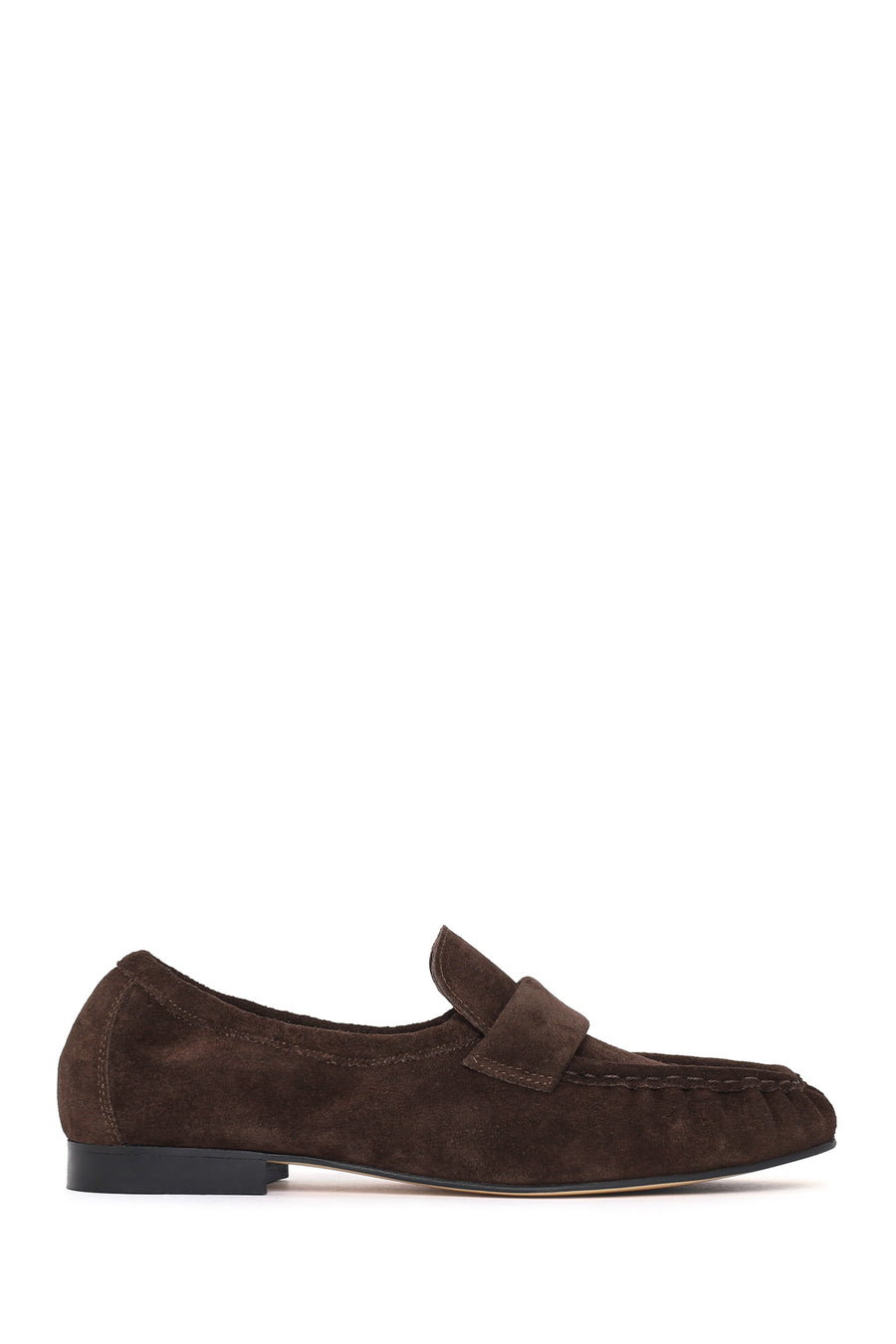 Kadın Kahverengi Süet Deri Maskülen Loafer 26PFD260210 | Derimod