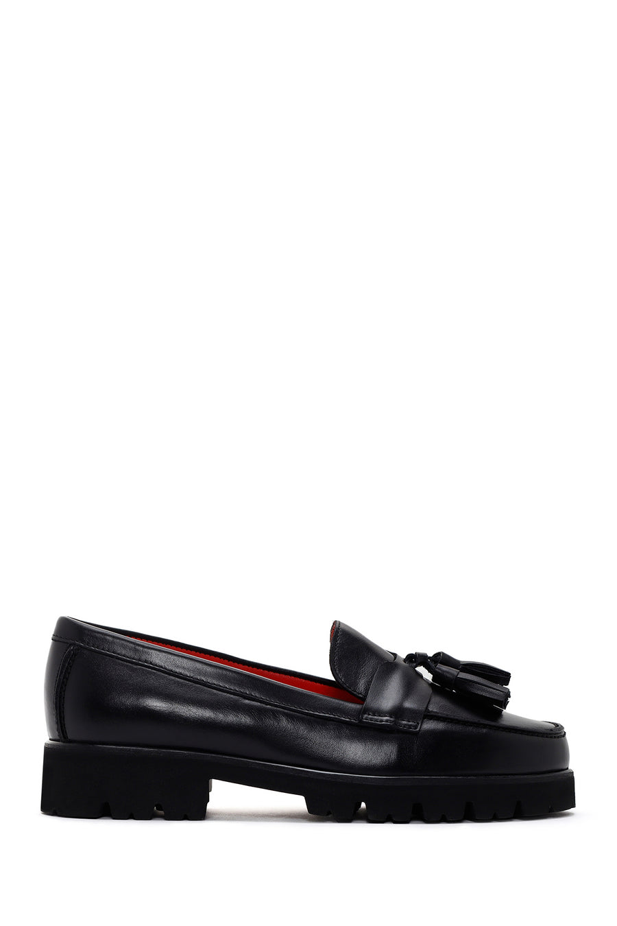 Derimod Gritti Kadın Siyah Deri Maskülen Loafer 23WFD110118 | Derimod