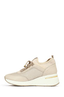 Women's Beige Lace-Up Platform Sneaker | Derimod