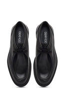 Male Black Lace-Up Thick-Soled Leather Casual Shoes | Derimod
