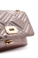 Women's Bronze Long Chain Strap Quilted Shoulder Bag | Derimod