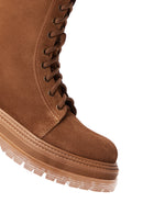 Women's Tan Suede Leather Boots | Derimod