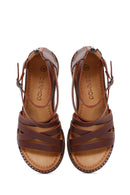 Women's Brown Leather Bodrum Sandals | Derimod