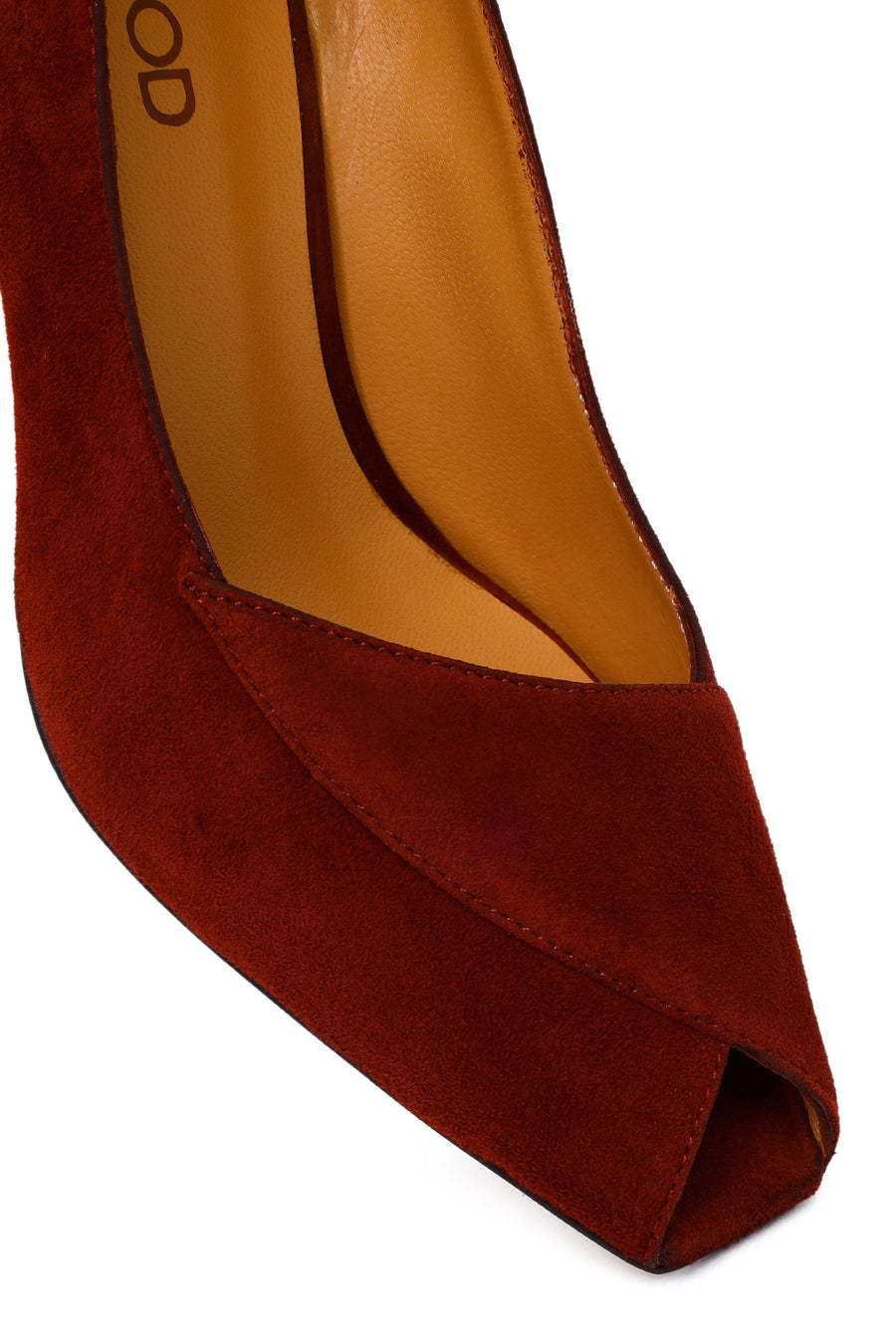 Woman Burgundy Thin Heeled Suede Shoes