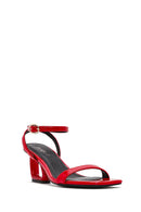Women's Red Ankle Buckle Heeled Sandals | Derimod