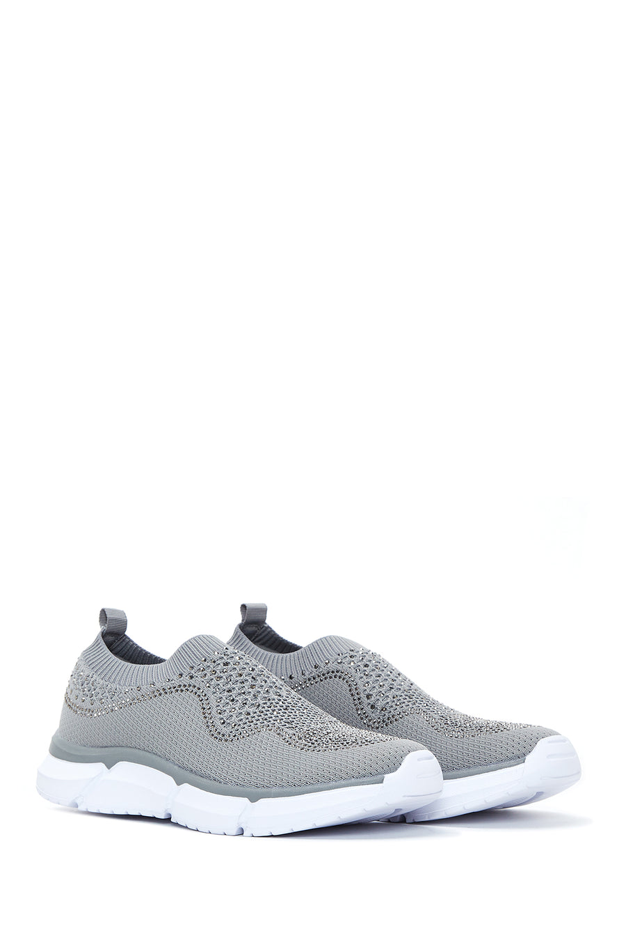 Women's Gray Stone Fabric Sneaker
