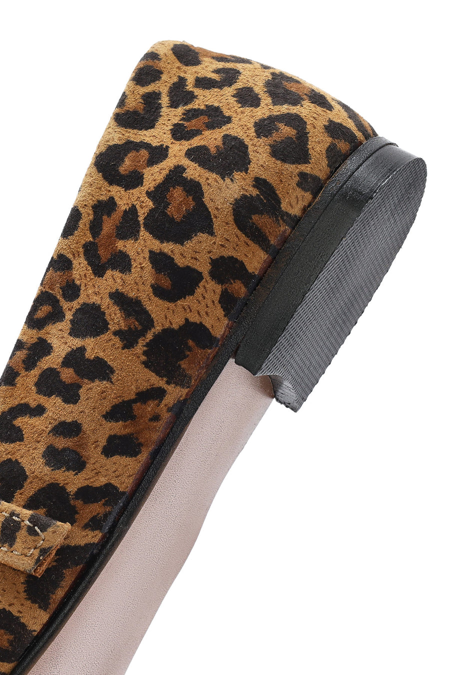 Woman Leopard Strap Suede Leather Ballerine Shoes