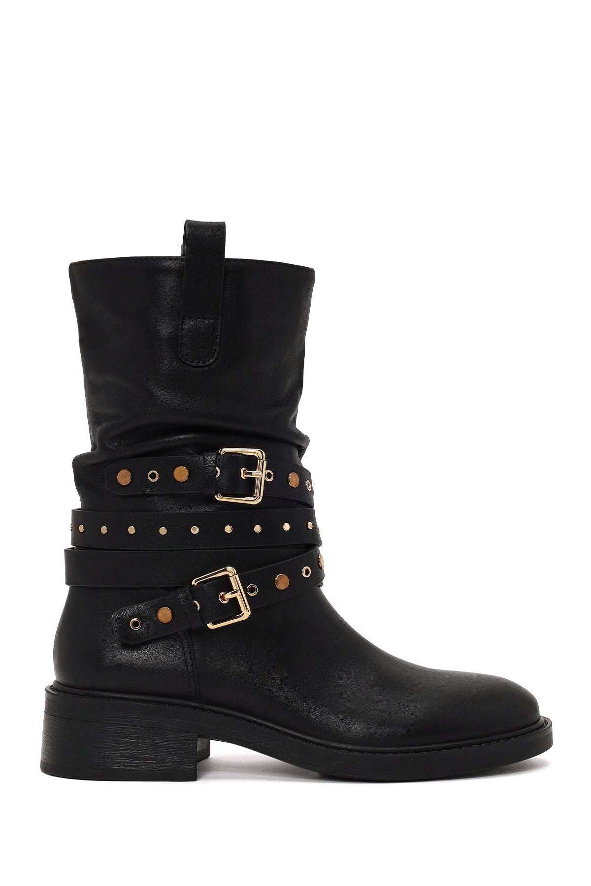 Kadın Siyah Deri Biker Bot WF528005DV | Derimod