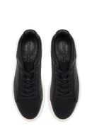 Male Black Lace-Up Leather Sneaker | Derimod