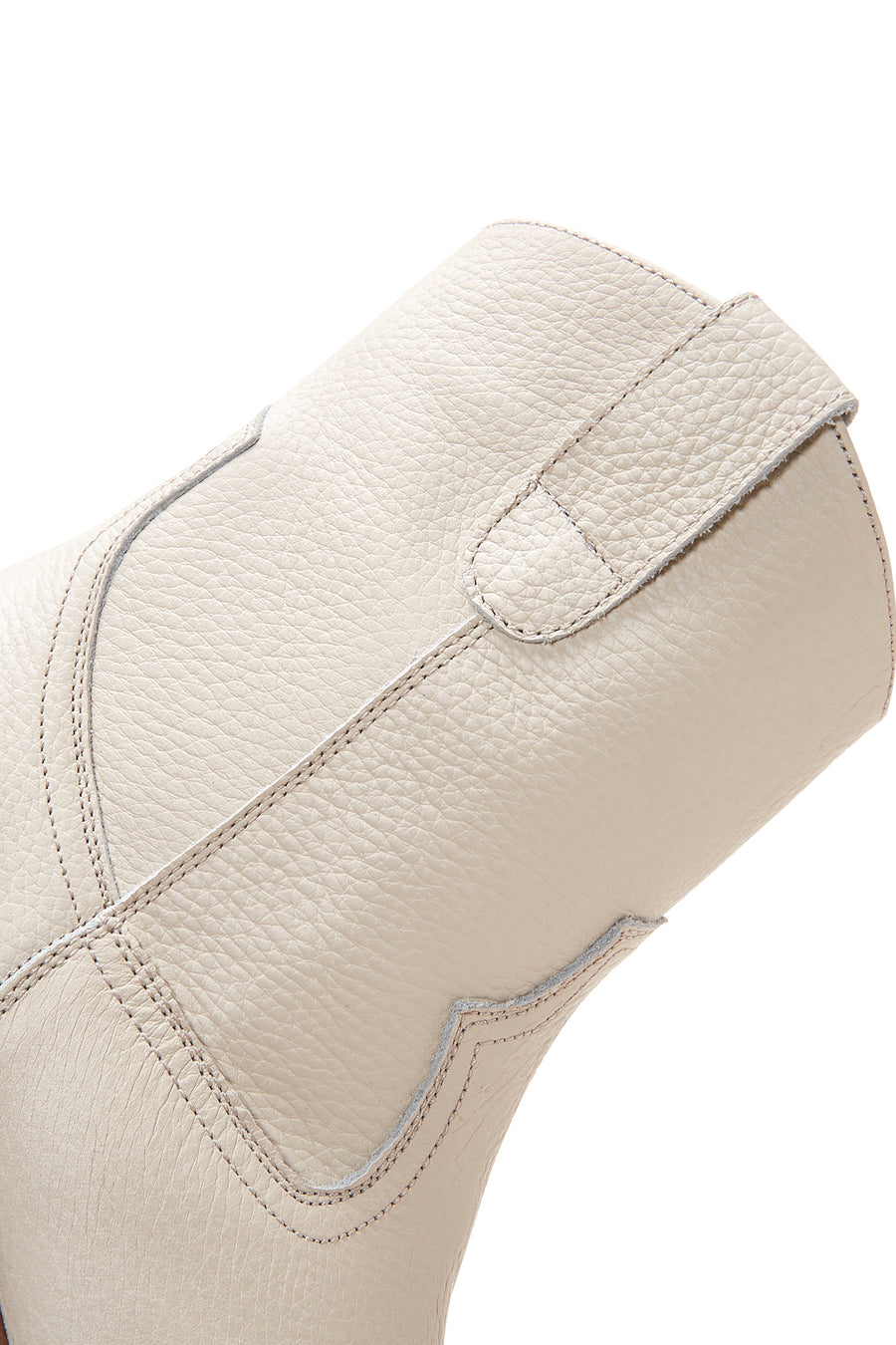 Women's Beige Leather Cowboy Boots