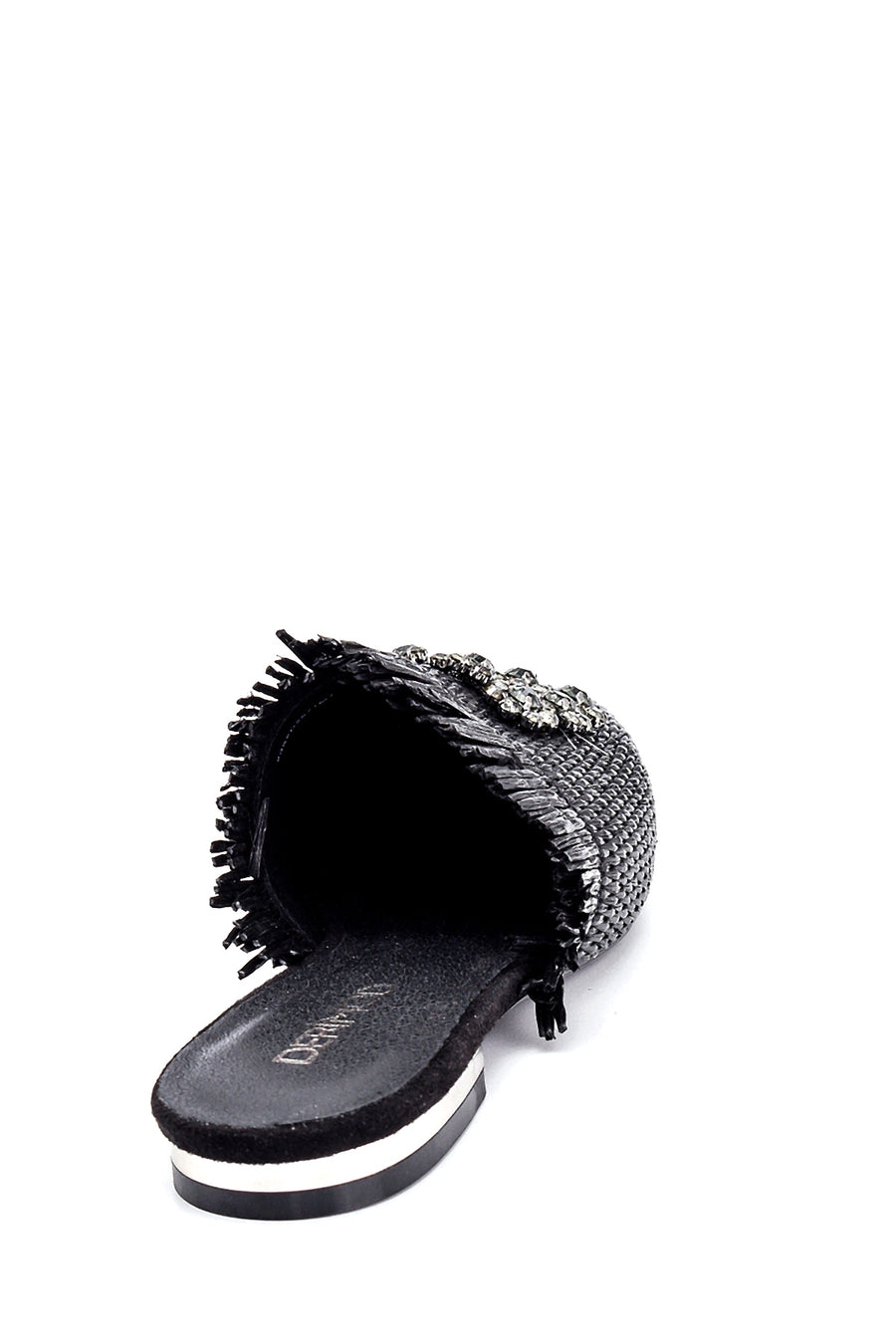 Women's Stone Detailed Straw Slippers
