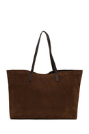 Woman Brown Suede Shoulder Bag | Derimod