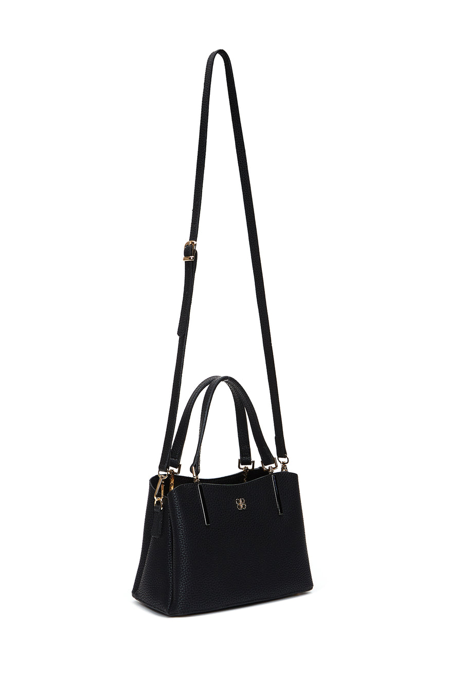 Women's Black Long Strap Printed Mini Handbag